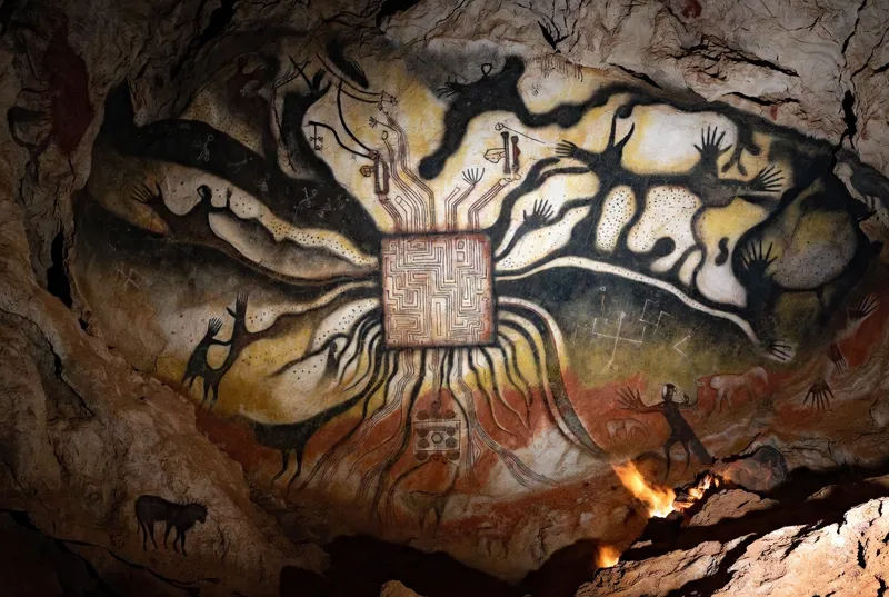 Cave art depiction of AI