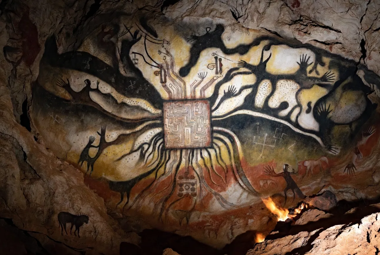 Cave art depiction of AI